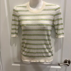 Veronica Beard Jeans Linen Striped Sweater Size S